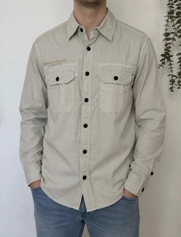 Chemise Converse One Star beige sable style militaire workwear taille M - BR2609130
